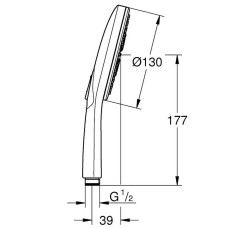 Ручний душ Grohe Rainshower SmartActive 130 26574GN0 3 режими, брашоване золото