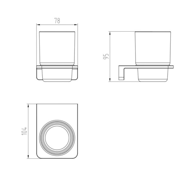 Склянка Devit Do It 4030120 з тримачем, brushed gun metal