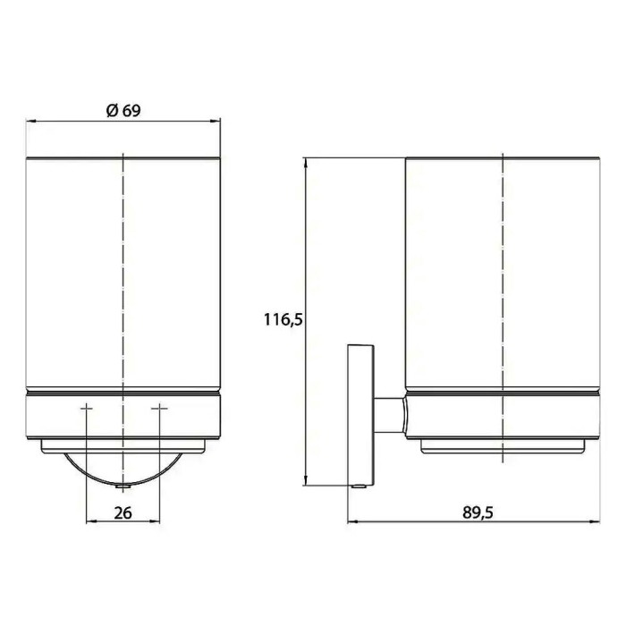 Склянка Emco Round 4320 133 00 з тримачем, чорний матовий