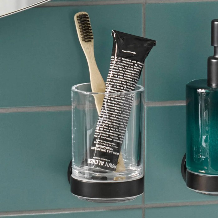 Склянка Emco Round 4320 133 00 з тримачем, чорний матовий