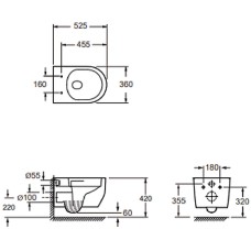 Унітаз підвісний Devit Art 3.0 3030140B безобідковий з кришкою soft-close, Vortex Flush, чорний мат