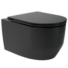 Унітаз підвісний Devit Art 3.0 3030140B безобідковий з кришкою soft-close, Vortex Flush, чорний мат
