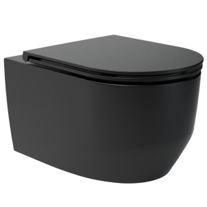 Унітаз підвісний Devit Art 3.0 3030140B безобідковий з кришкою soft-close, Vortex Flush, чорний мат
