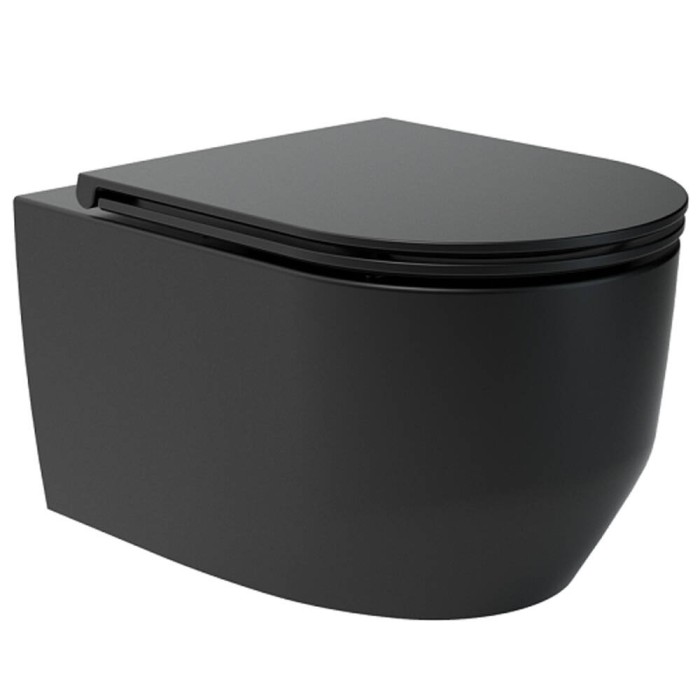 Унітаз підвісний Devit Art 3.0 3030140B безобідковий з кришкою soft-close, Vortex Flush, чорний мат