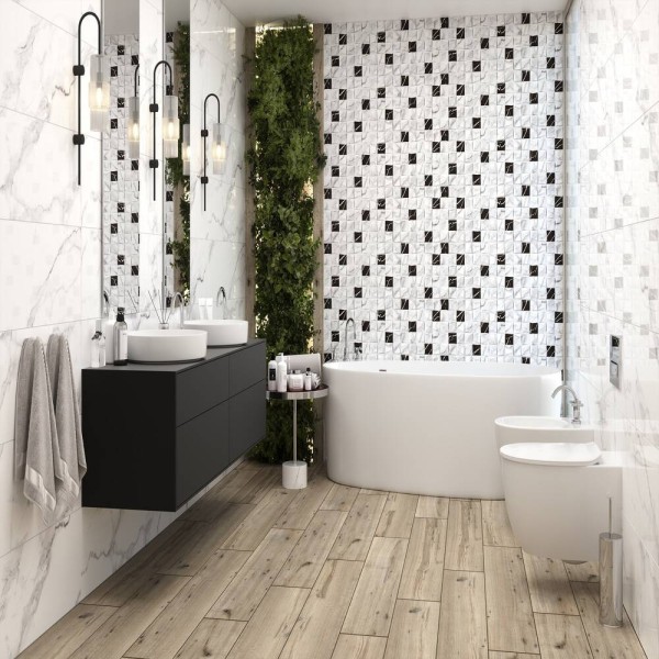 Плитка Ceramica Deseo Carrara B ianco 30x90см