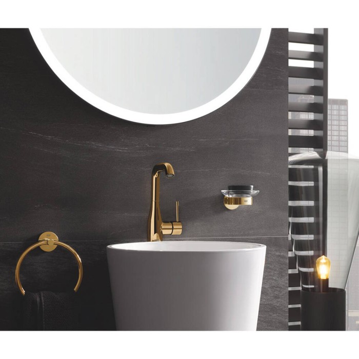 Тримач для склянки чи мильниці Grohe Essentials 40369GN1 брашоване золото