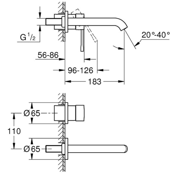 Змішувач прихованого монтажу для раковини Grohe Essence 29192GN1 брашоване золото