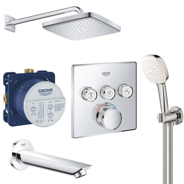 Душова система прихованого монтажу з термостатом Grohe Grohtherm SmartControl UA26415SC6 на 3 споживачі