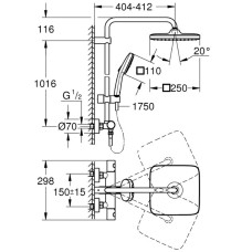 Душова система Grohe Tempesta Cosmopolitan System 26689001 з термостатом