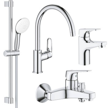 Набір змішувачів для ванни та кухні Grohe Bau Flow UA121640K1