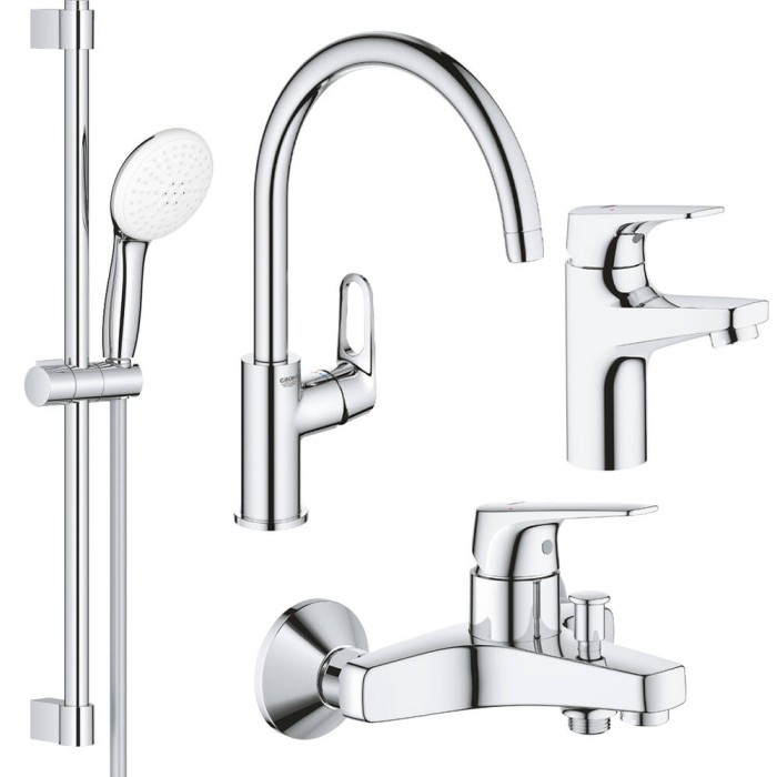 Набір змішувачів для ванни та кухні Grohe Bau Flow UA121640K1