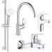 Набір змішувачів для ванни та кухні Grohe Bau Flow UA121640K1