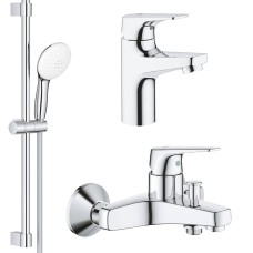 Набір змішувачів для ванни та раковини Grohe Bau Flow UA121624S1 3 в 1