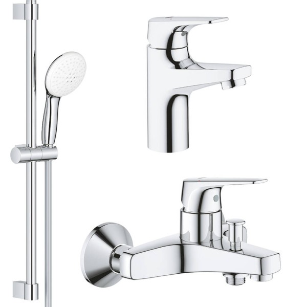 Набір змішувачів для ванни та раковини Grohe Bau Flow UA121624S1 3 в 1