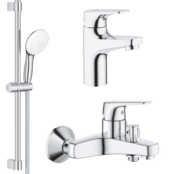 Набір змішувачів для ванни та раковини Grohe Bau Flow UA121624S1 3 в 1