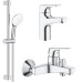 Набір змішувачів для ванни та раковини Grohe Bau Flow UA121624S1 3 в 1