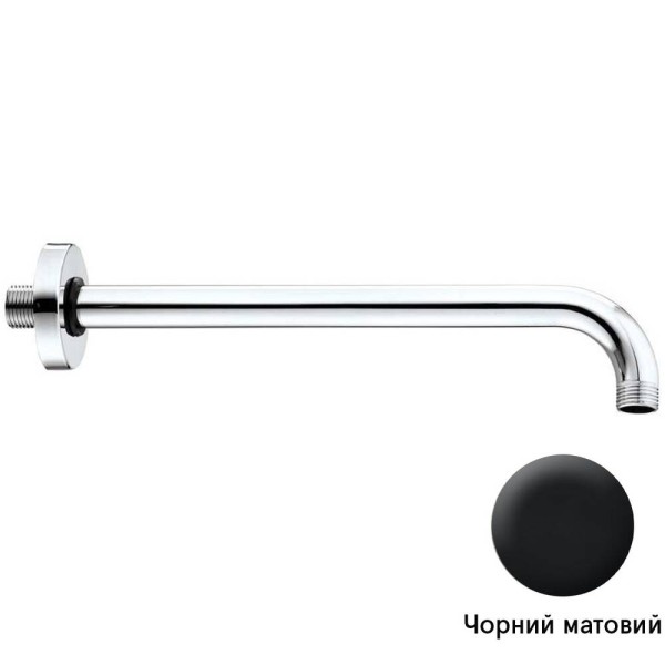 Тримач верхнього душу Bossini H19000H00073003 настінний 350 мм, чорний матовий