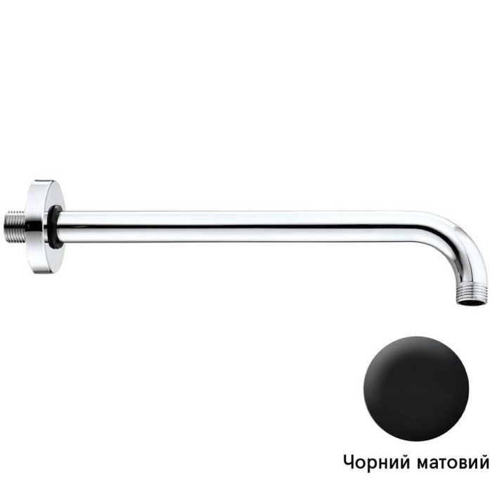 Тримач верхнього душу Bossini H19000H00073003 настінний 350 мм, чорний матовий