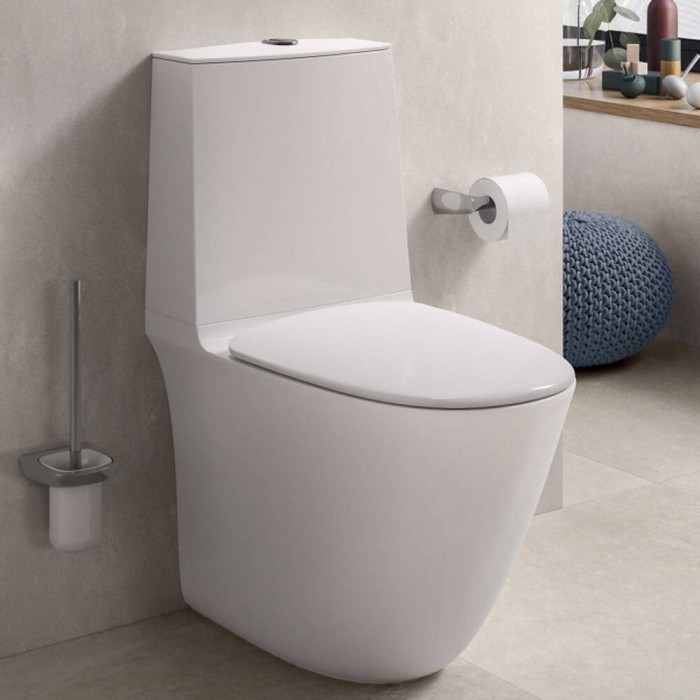 Унітаз компакт RAK Ceramics Sensation SENWC1146AWHA безобідковий з бачком SENWT1800AWHA і сидінням SENSC3901WH Soft Close Унітаз компакт RAK Ceramics Sensation SENWC1146AWHA безобідковий з бачком SENWT1800AWHA і сидінням SENSC3901WH Soft Close