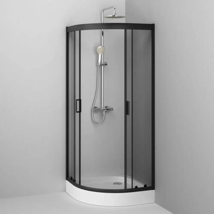 Душова кабіна AM.PM Gem W90UG-401-080BT 80x80 см профіль чорний матовий, скло прозоре