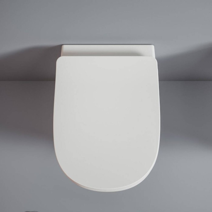 Унітаз підвісний ArtCeram Ten TEV006 05;00+TEA011 05 безобідковий з кришкою soft-close білий матовий