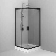 Душова кабіна AM.PM Gem Square Slide W90UG-403-090BT 90x90 см профіль чорний матовий, скло прозоре