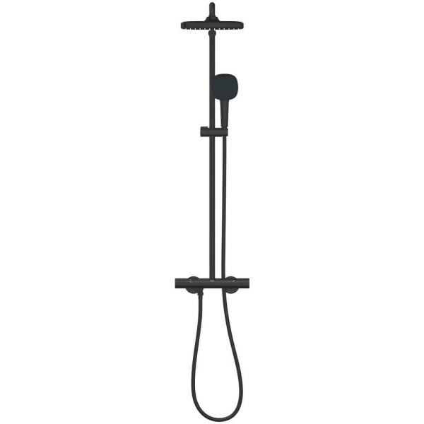 Душова система Grohe Tempesta System 250 Cube 266892431 з термостатом, чорний матовий