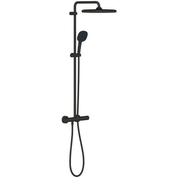 Душова система Grohe Tempesta System 250 Cube 266892431 з термостатом, чорний матовий