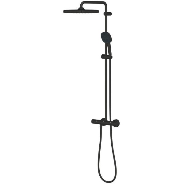 Душова система Grohe Tempesta System 250 Cube 266892431 з термостатом, чорний матовий
