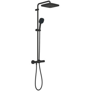 Душова система Grohe Tempesta System 250 Cube 266892431 з термостатом, чорний матовий