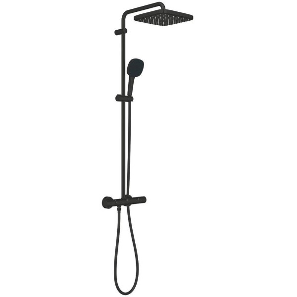 Душова система Grohe Tempesta System 250 Cube 266892431 з термостатом, чорний матовий