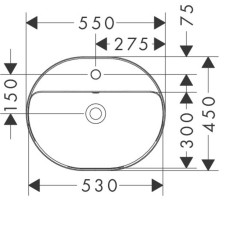 Раковина Hansgrohe Xuniva U 550x450 мм врізна з переливом, білий 60161450