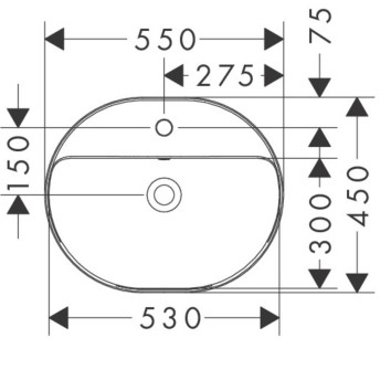 Раковина Hansgrohe Xuniva U 550x450 мм врізна з переливом, білий 60161450