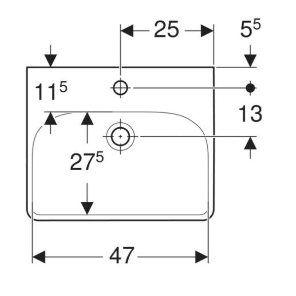 Раковина Geberit Smyle Square 500.256.01.1 50 см