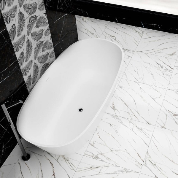 Плитка Golden Tile Nero E Bianco Leaf Чорний NBС161 30х60 см