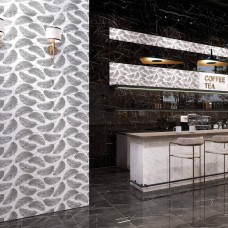 Плитка Golden Tile Nero E Bianco Leaf Чорний NBС161 30х60 см