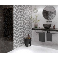 Плитка Golden Tile Nero E Bianco Leaf Чорний NBС161 30х60 см