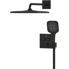 Душова система прихованого монтажу з термостатом Grohe Grohtherm SmartControl 34865KF0 чорний матовий