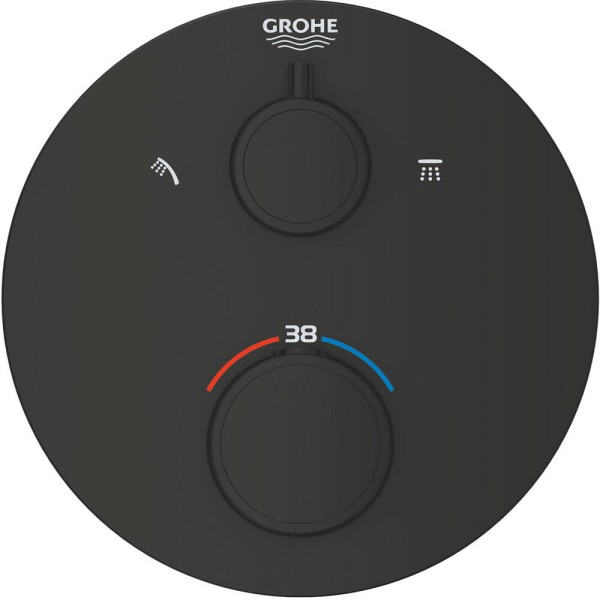 Змішувач прихованого монтажу для душу Grohe Grohtherm 1022082430 з термостатом, чорний матовий
