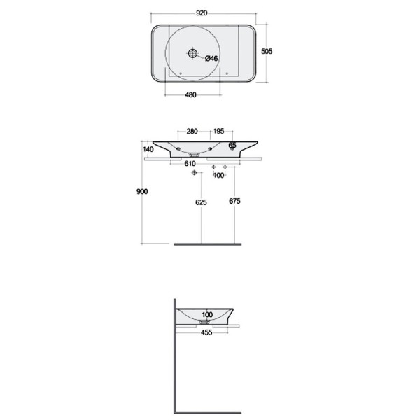 Раковина RAK Ceramics Valet VALWB09200AWHA 92 см