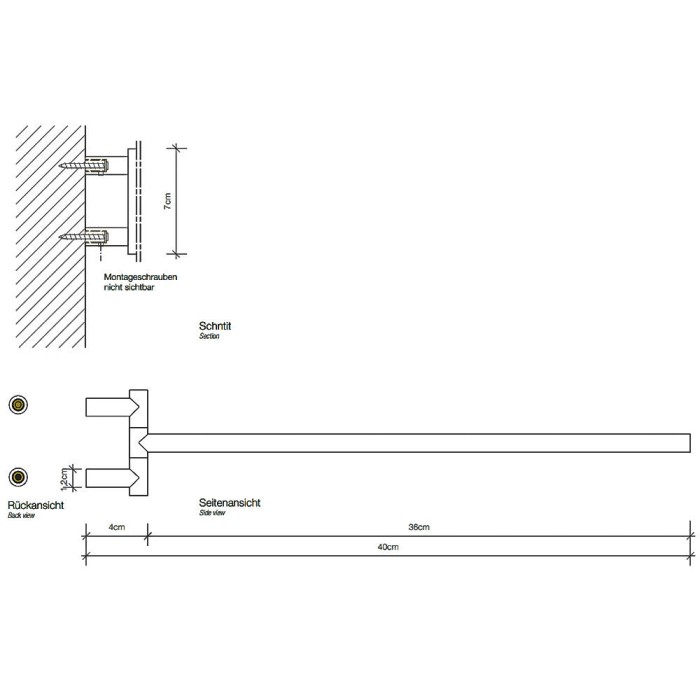 Тримач для рушників Decor Walther Mikado MK HTH1 0520576 сталевий