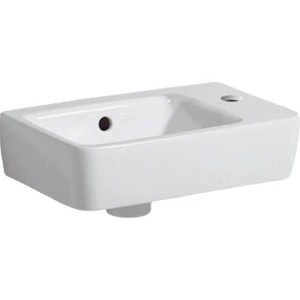 Раковина Geberit Selnova Compact 501.517.00.7 зі скороченим вилітом 40см, отвір для змішувача справа, білий глянець