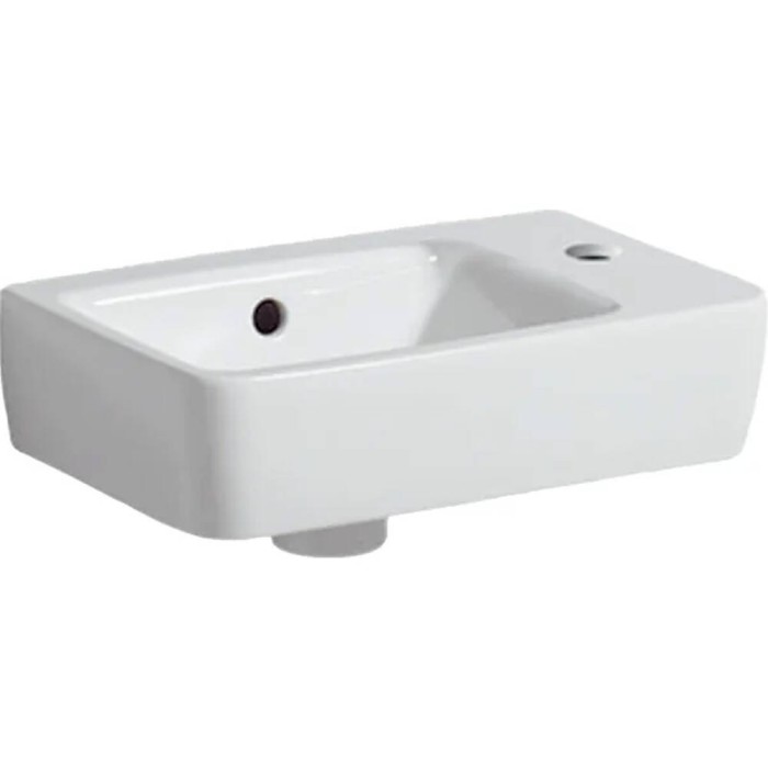 Раковина Geberit Selnova Compact 501.517.00.7 зі скороченим вилітом 40см, отвір для змішувача справа, білий глянець
