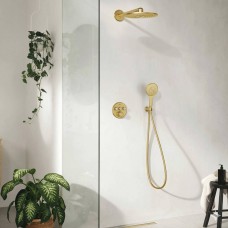 Душова система прихованого монтажу Grohe Grohtherm SmartControl 34863GN0 з термостатом на 3 виходи, брашоване золото