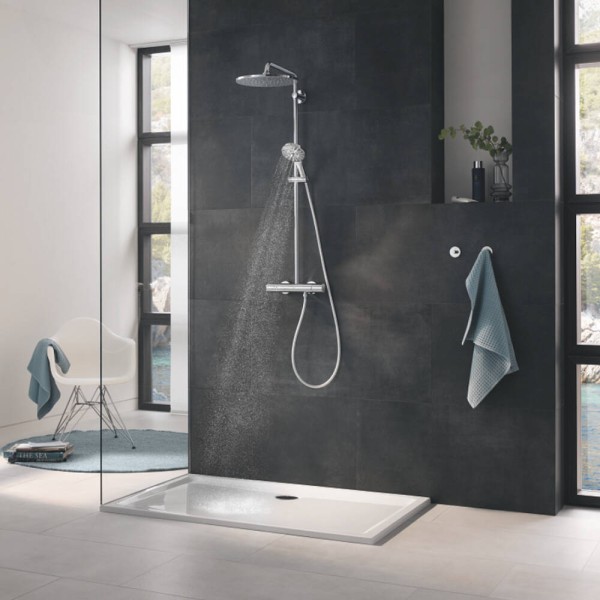 Душова система Grohe Rainshower SmartActive 26836DC0 з термостатом, суперсталь