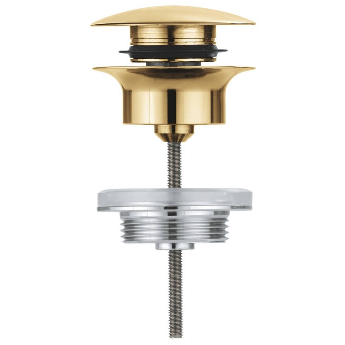 Донний клапан для раковини Grohe 65807GN0 клік-клак, брашоване золото