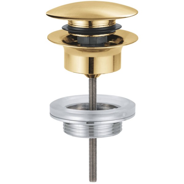 Донний клапан для раковини Grohe 65807GN0 клік-клак, брашоване золото