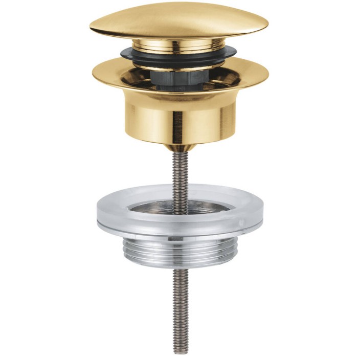 Донний клапан для раковини Grohe 65807GN0 клік-клак, брашоване золото