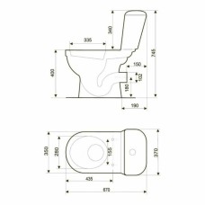 Унітаз-компакт Mito Merida 773 031 (CCKZ1015431894 / K03-041 ) з поліпропіленовим сидінням