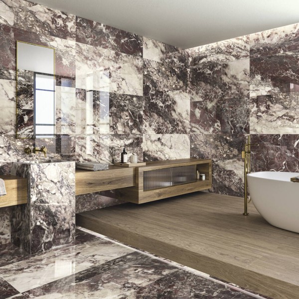 Керамограніт APE Breccia Viola Pol Rect 60x120 см